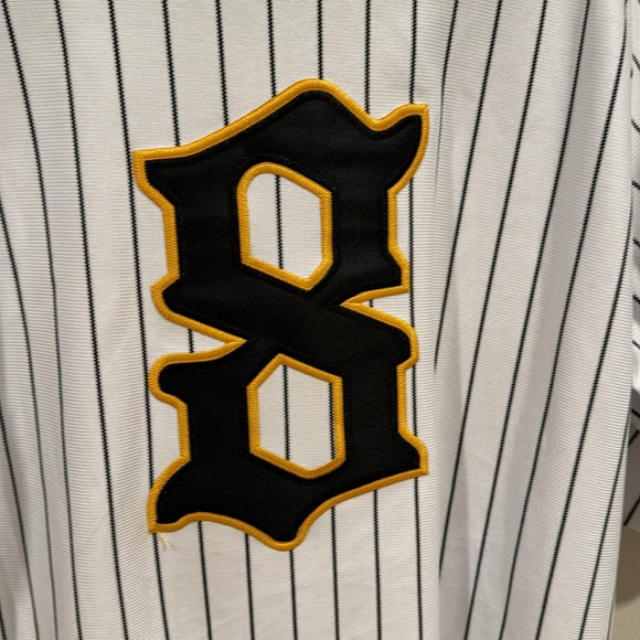 PITTSBURGH Headgear Classics Nostalgia Co. Button Down Pinstripe Jersey sz L NWT - Picture 12 of 12